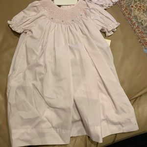 6M Girls Pink Petit Ami Smocked Dress w/ Bonnet